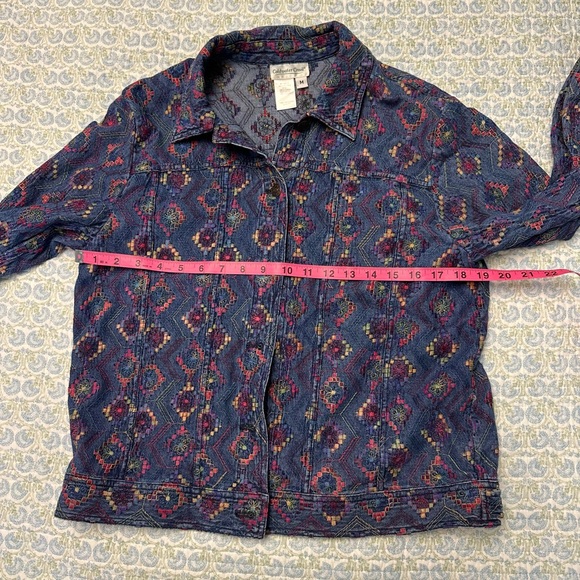 Coldwater Creek Embroidered Denim Jean Jacket Size-Medium - Picture 3 of 8